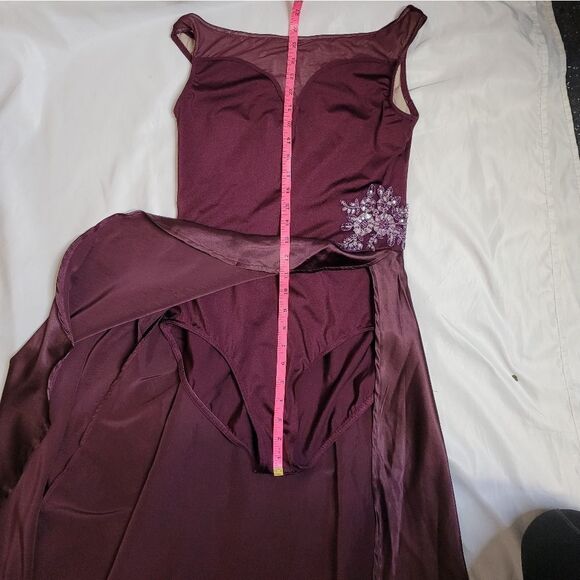 WEISSMAN‎ burgundy black current Chasing Cars dance contemporary jazz costume M - Picture 8 of 10
